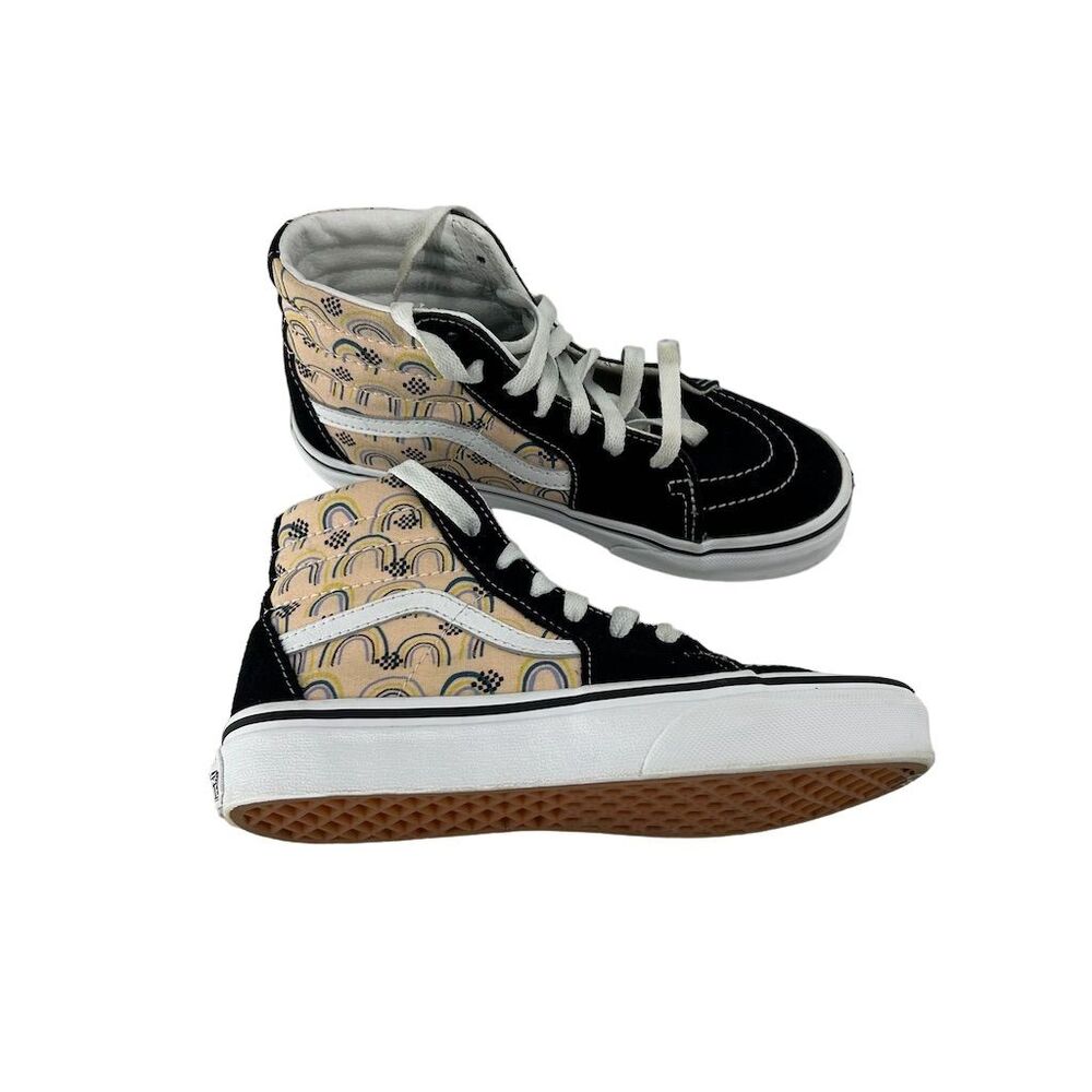 Vans Sk8-Hi Tapered Trippy Hearts Beige Sneakers Unisex Size 2.5 Girls